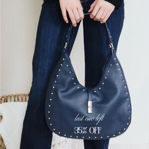 Elegant Navy Studded Women's Bag